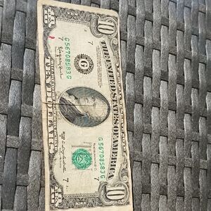 Vintage Ten Dollar Bill